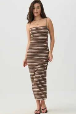 Striped Ribbed Maxi Dress