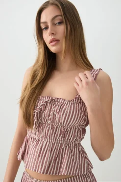 Striped Smocked Top