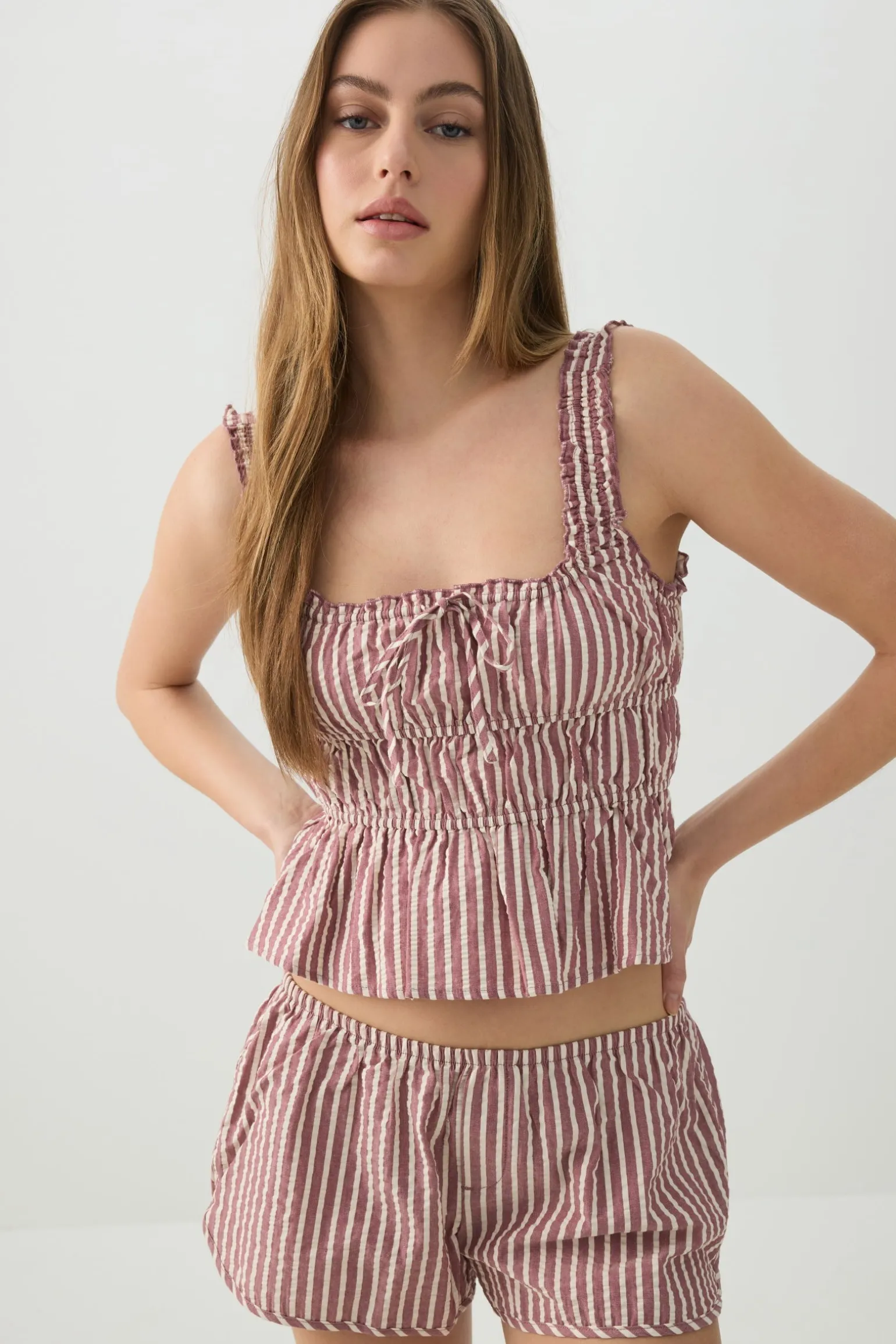 Striped Smocked Top