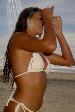 Striped Triangle Bikini Top
