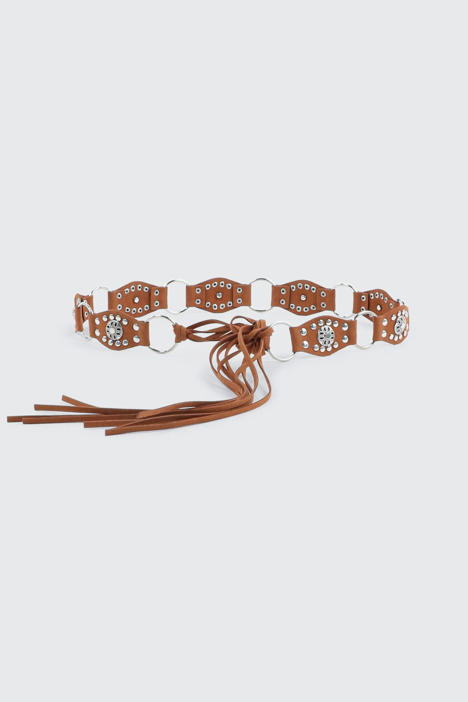Studded Faux Suede Waist Belt