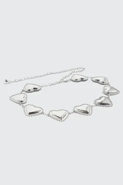 Studded Heart Chain Belt