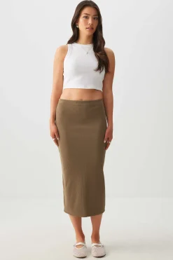 Super Soft Back Slit Pencil Skirt