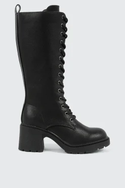 Tall Lace Up Knee High Boots
