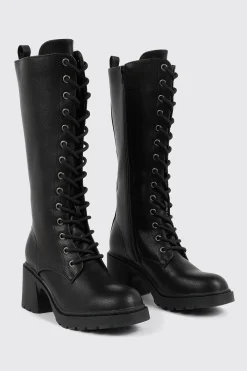 Tall Lace Up Knee High Boots