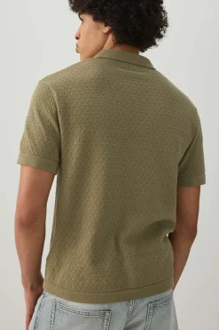 Textured Knit Johnny Collar Top
