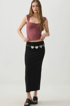 Textured Knit Maxi Skirt
