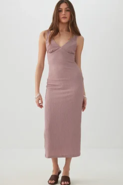 Textured Knit Midi Dress
