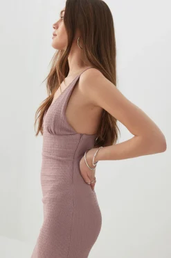 Textured Knit Midi Dress