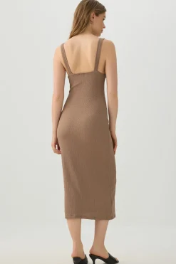 Textured Knit Midi Dress