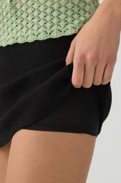 Textured Knit Mini Skort