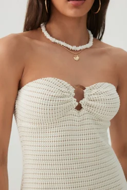 Textured Knit Mini Sweetheart Tube Dress