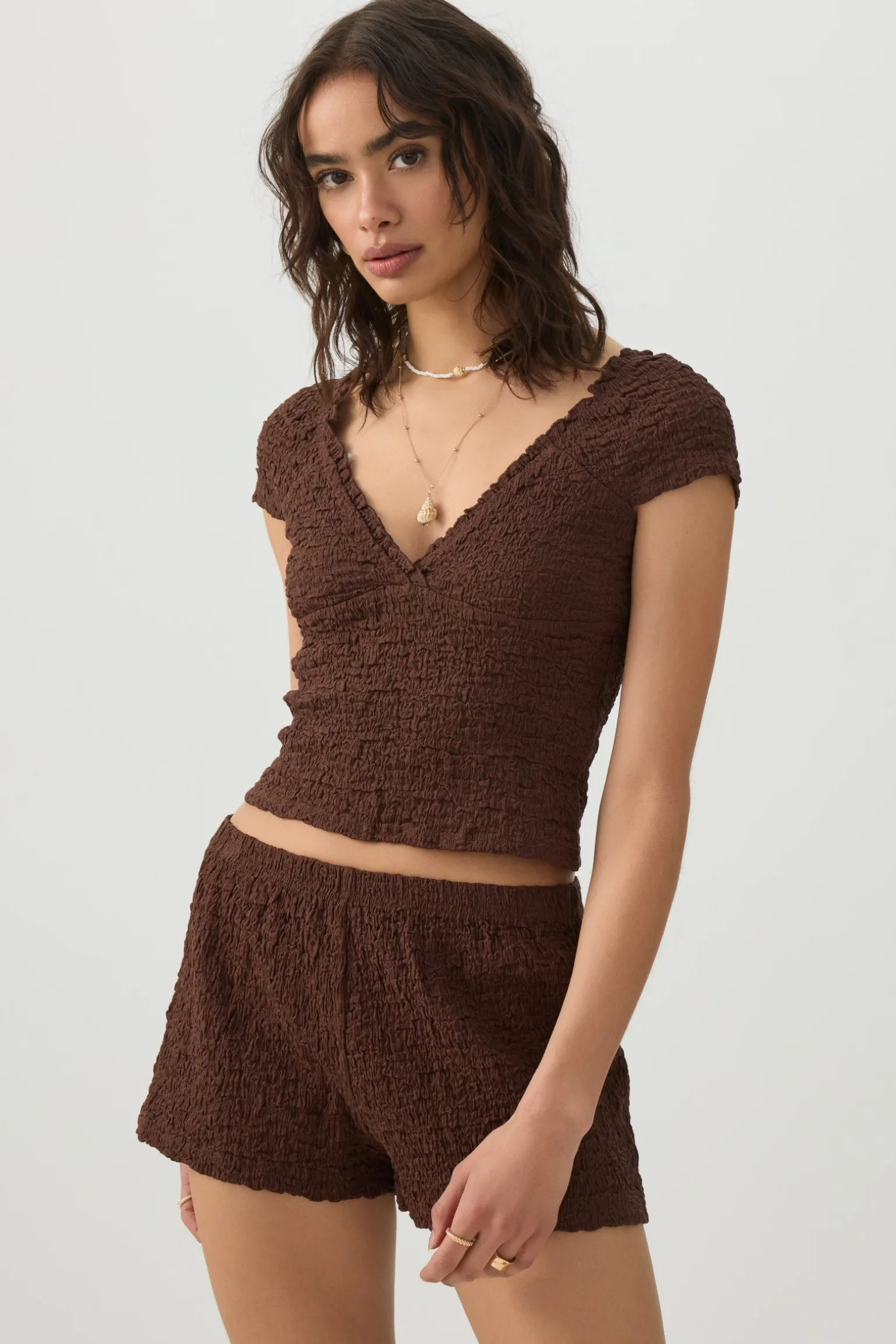 Textured Knit Shorts
