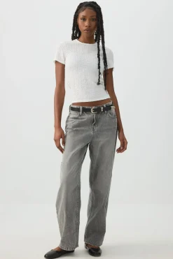 Textured Knit Short Sleeve T-Shirt