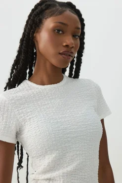 Textured Knit Short Sleeve T-Shirt