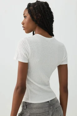 Textured Knit Short Sleeve T-Shirt
