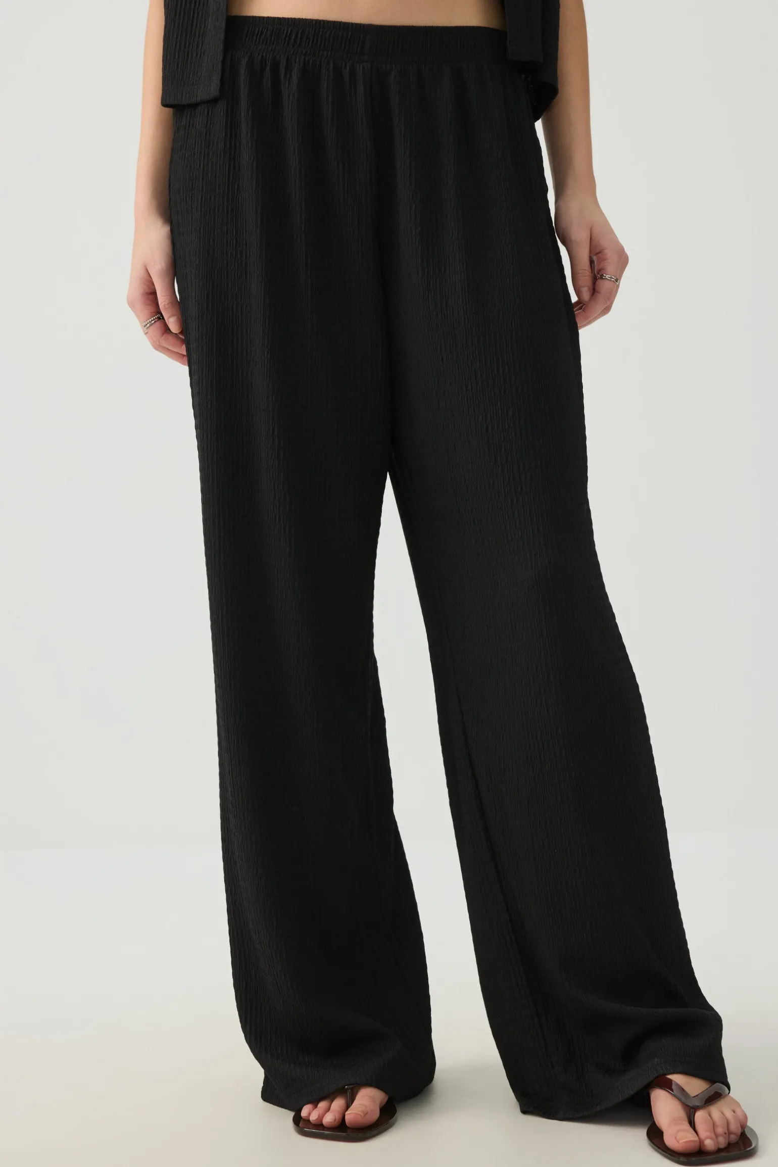 Textured knit Wide Leg Pants