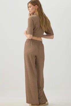 Textured knit Wide Leg Pants