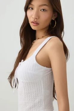 Textured Square Neck Tank Top
