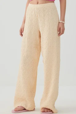 Textured Straight Leg Knit Pants