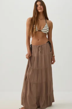 Textured Tiered Maxi Skirt