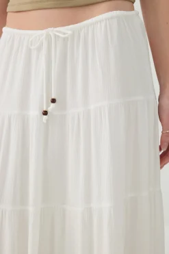 Textured Tiered Maxi Skirt