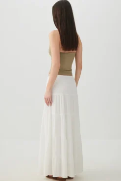 Textured Tiered Maxi Skirt