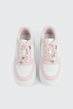 Thick Sole Court Sneakers with Charms