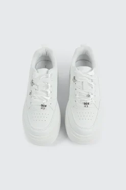 Thick Sole Court Sneakers with Charms