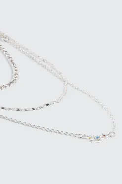 Three-Row Crystal Necklace