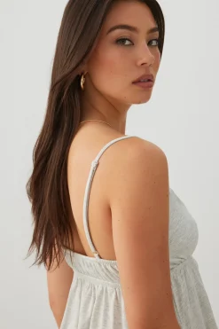 Tie Front Babydoll Tank Top