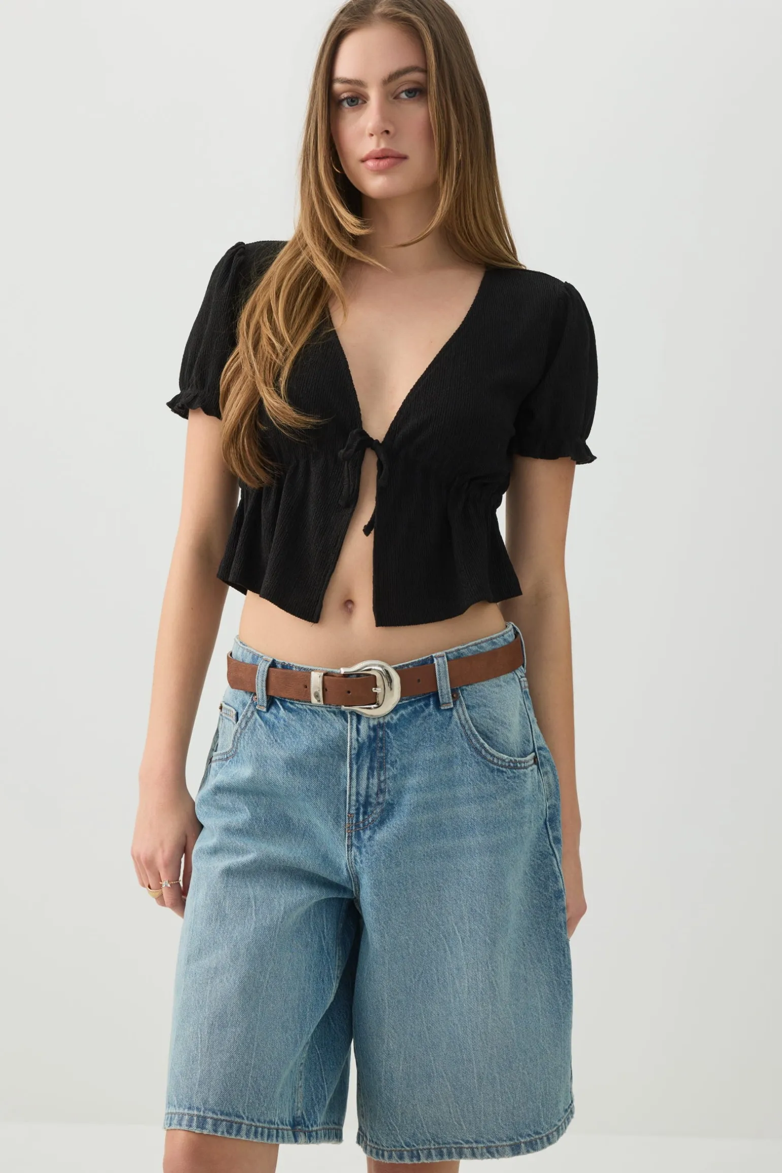 Tie Front Cropped Cardi