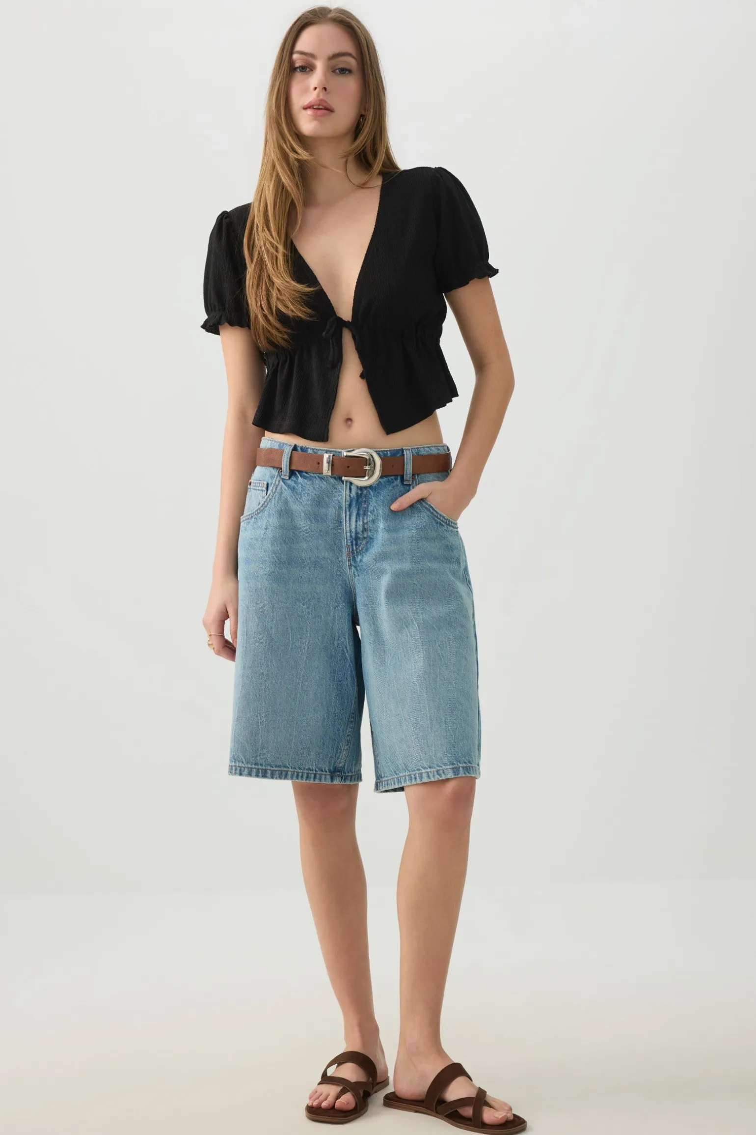 Tie Front Cropped Cardi