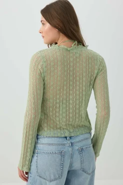 Tie Front Lace Cardigan