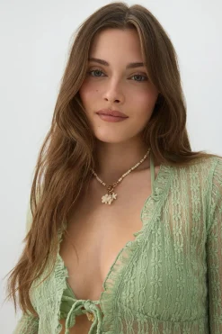 Tie Front Lace Cardigan