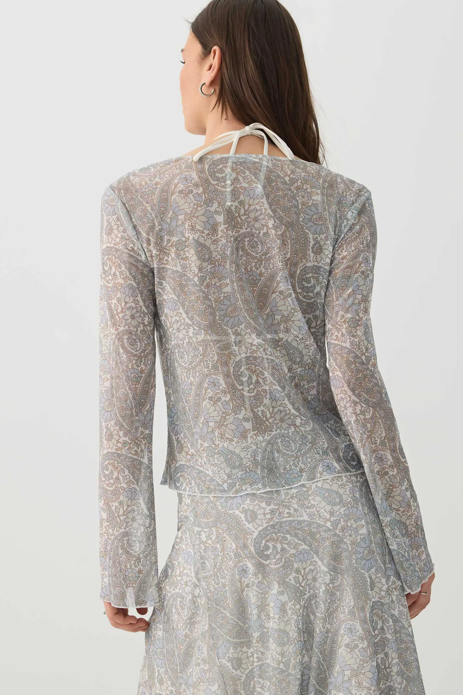 Tie Front Mesh Cardigan