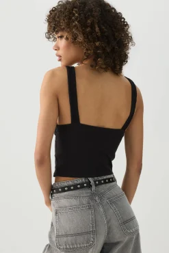 Tie Front Plunge Tank Top