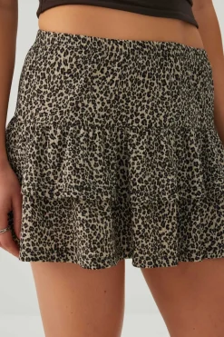 Tiered Knit Mini Skirt