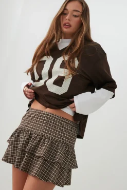 Tiered Knit Mini Skirt