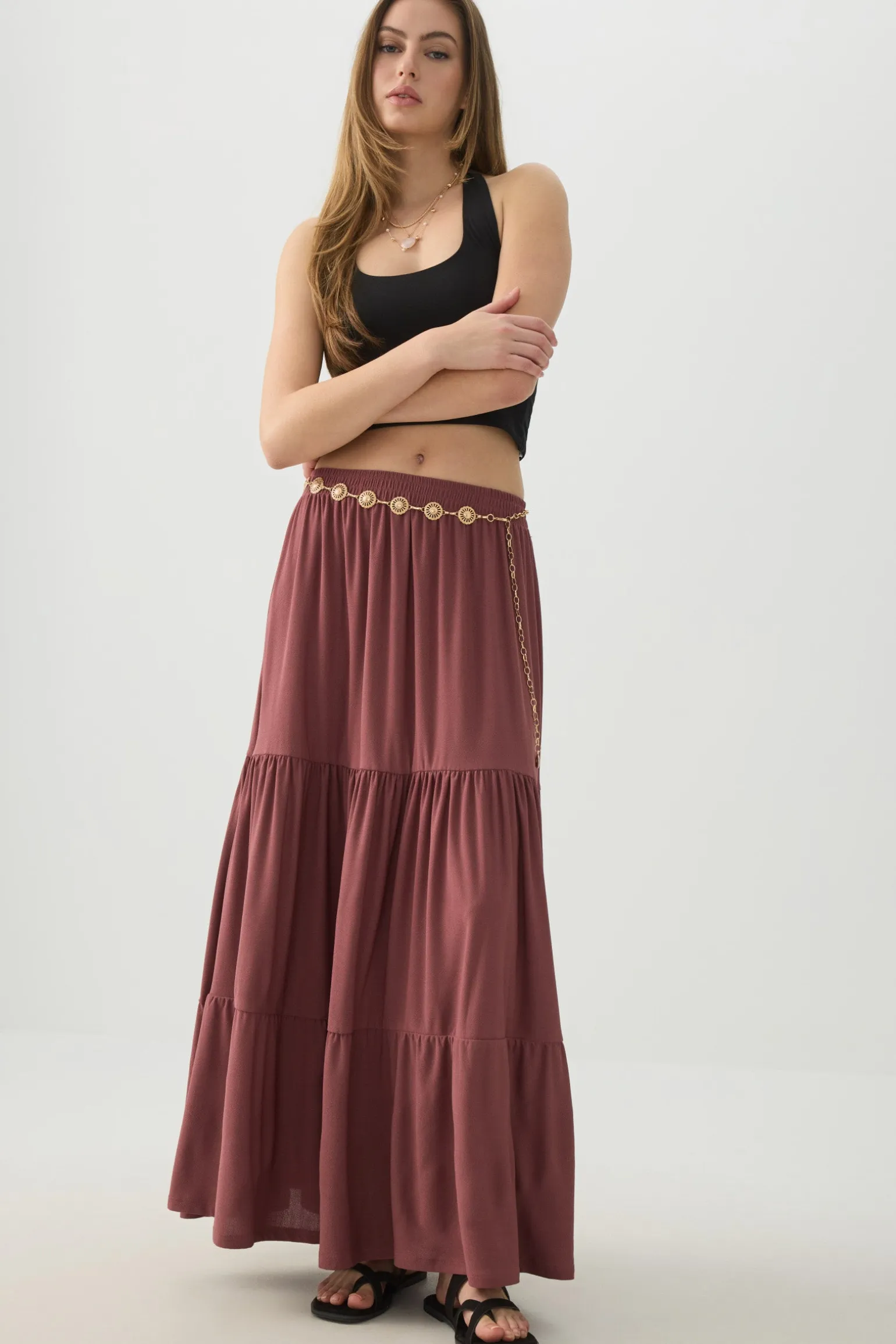 Tiered Maxi Skirt