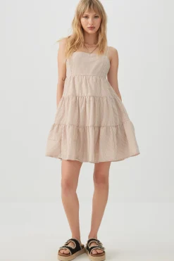 Tiered Square Neck Mini Dress