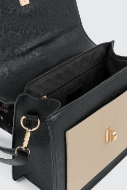 Top Handle Square Bag with Scarf Detail
