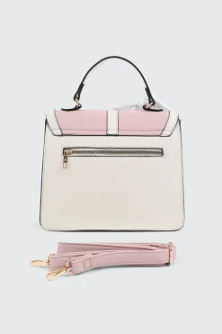 Top Handle Square Bag with Scarf Detail
