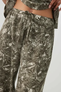 Tropical Forest Knit Waffle PJ Pants