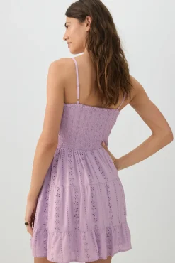 Twist Front Eyelet Mini Dress