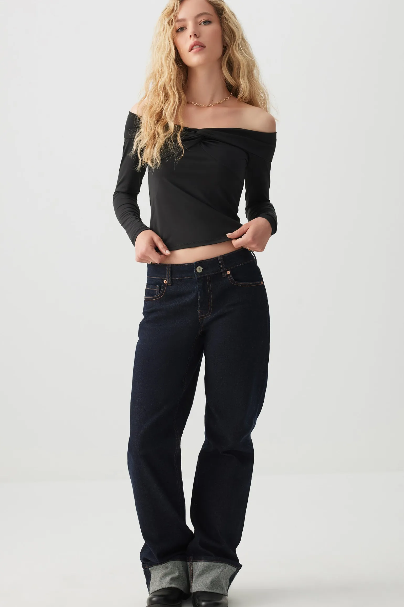 Twist Front Off Shoulder Top