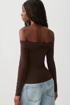 Twist Front Off Shoulder Top