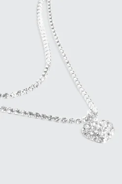 Two row heart Necklace