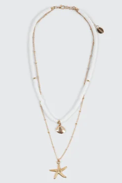 Two-Row Shell and Starfish Necklace