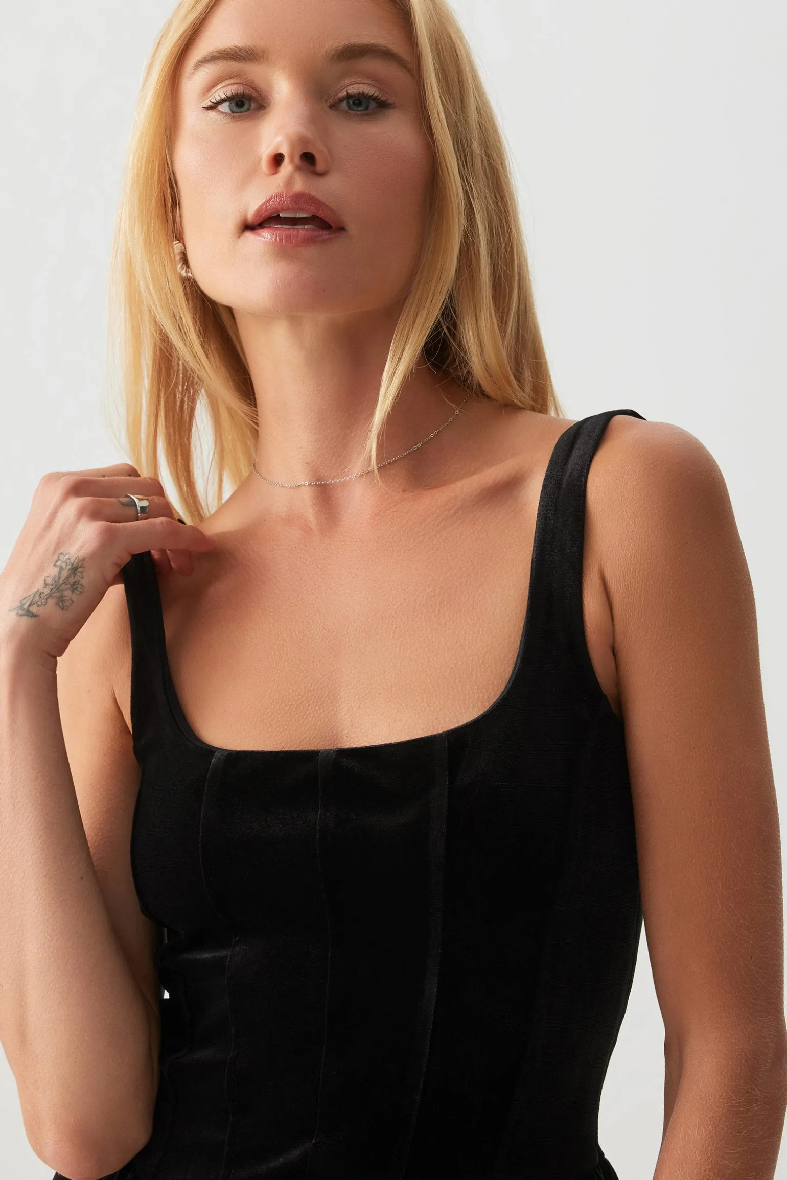 Velvet Bustier Mini Dress